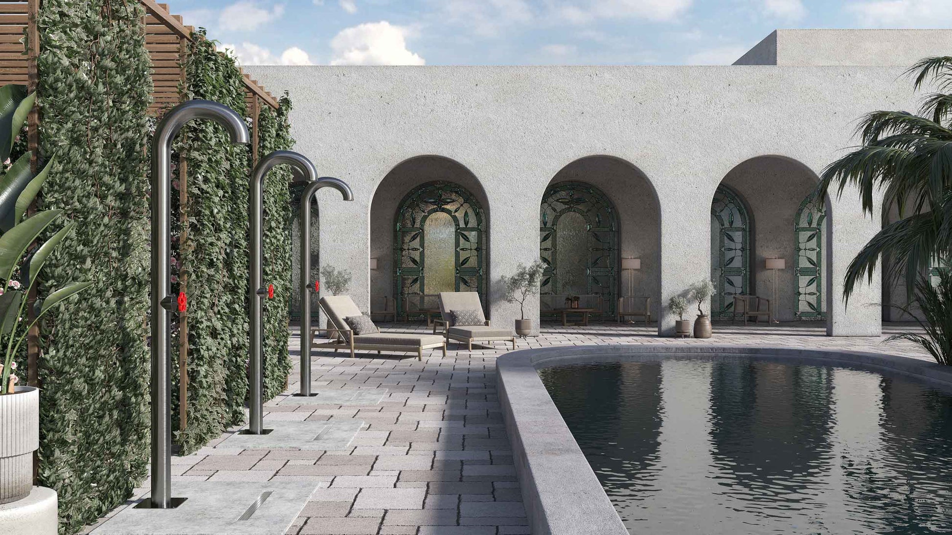 Nattura Shower - Titano 4900 Outdoor Shower Column General View Regular